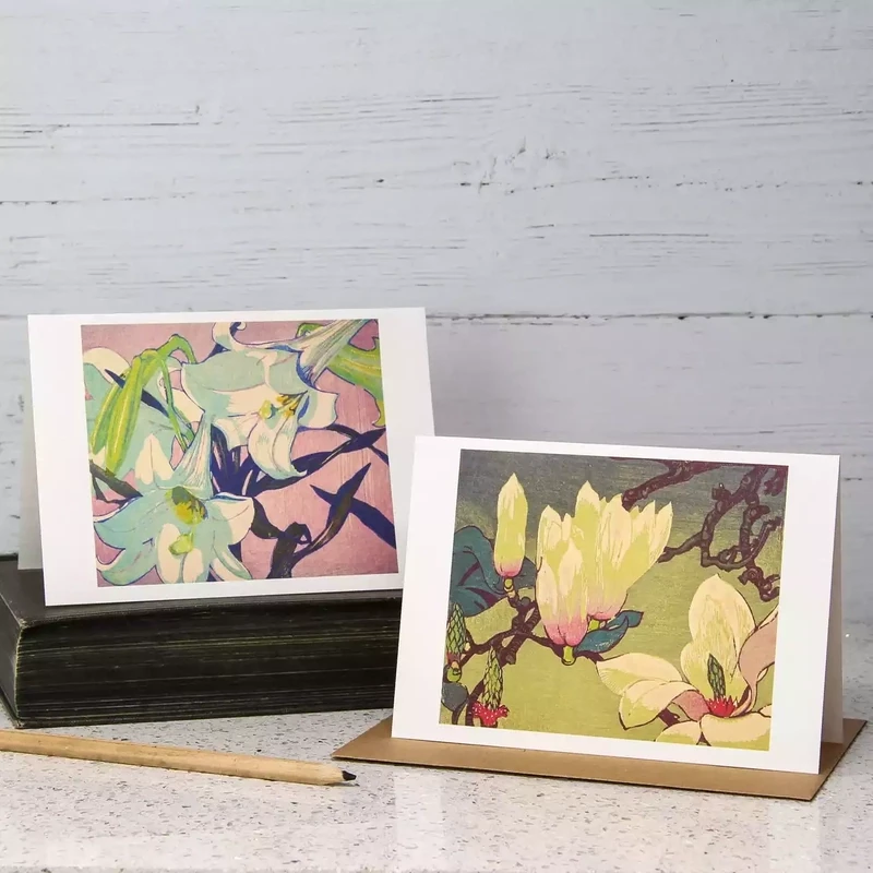 Magnolia and White Lilies Notecards by Mabel Royds