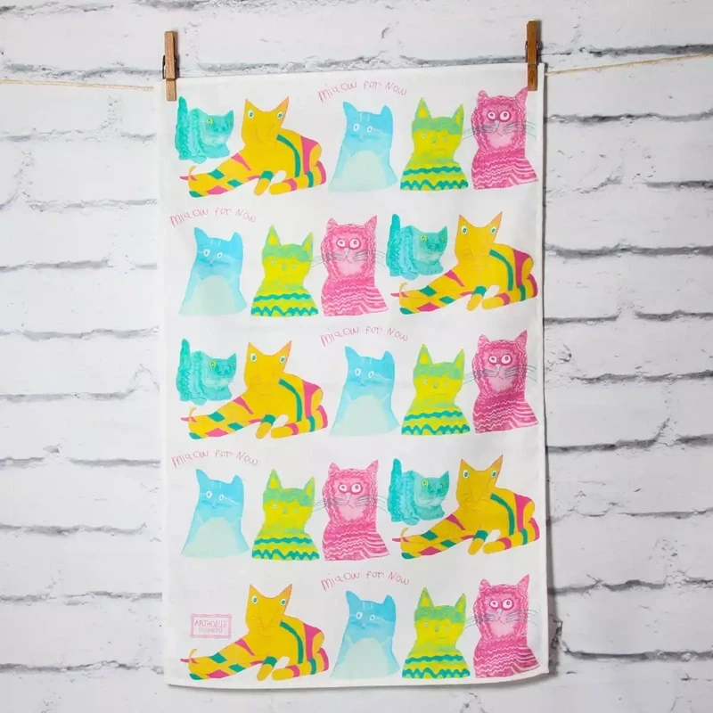 Miaow for Now - Organic Cotton Tea Towel by Arthouse Unlimited