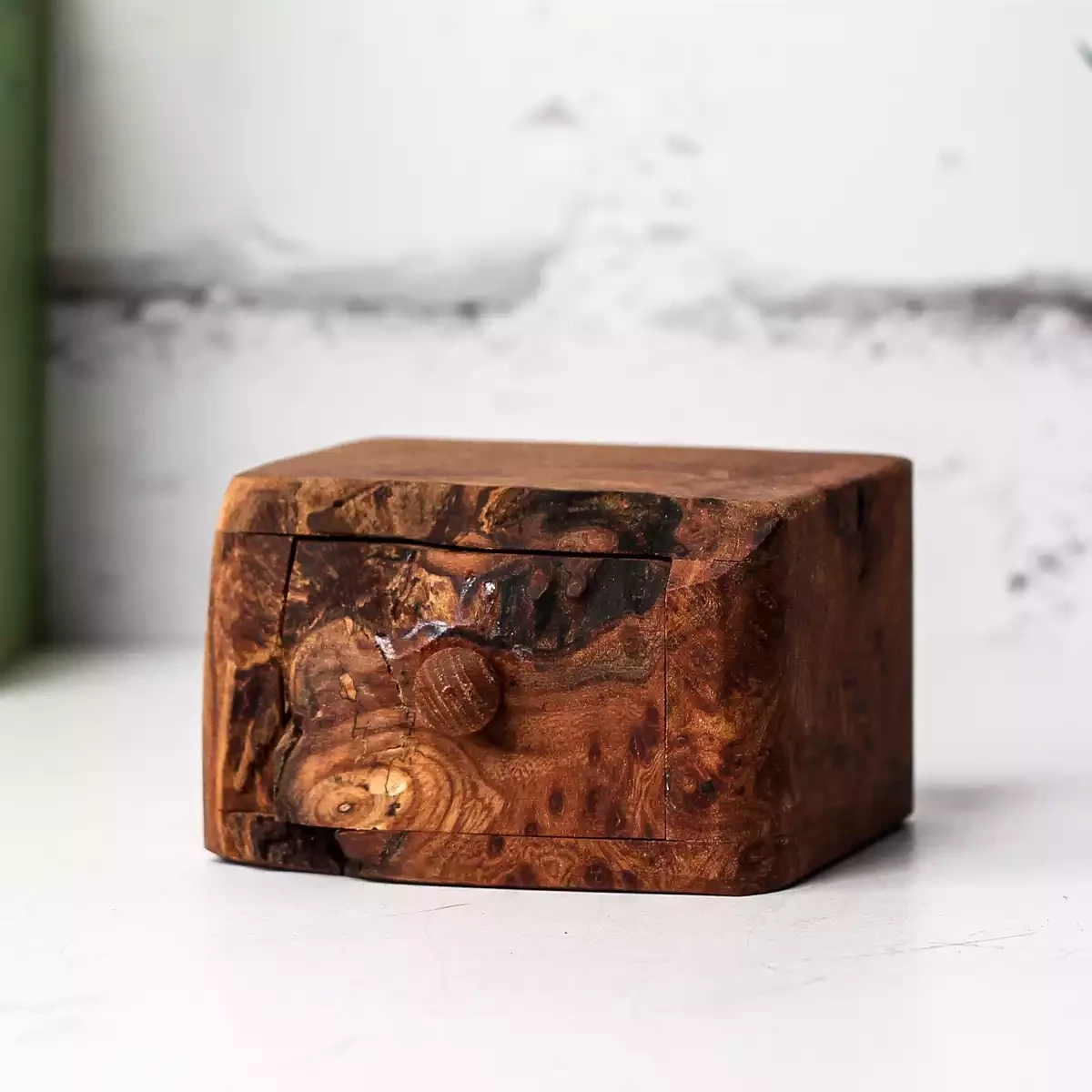 Mini Knobbly Elm One Drawer Wooden Box by Dave McKeen