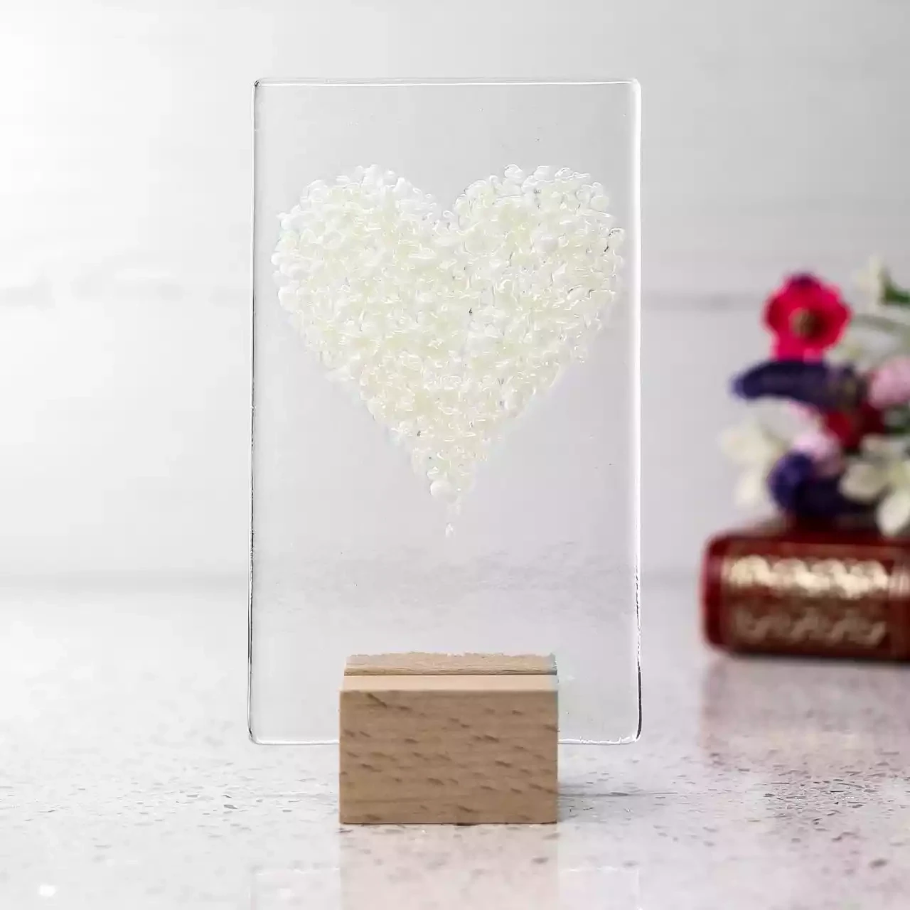 Mini Standing Glass Heart - Ivory by Jules Jules