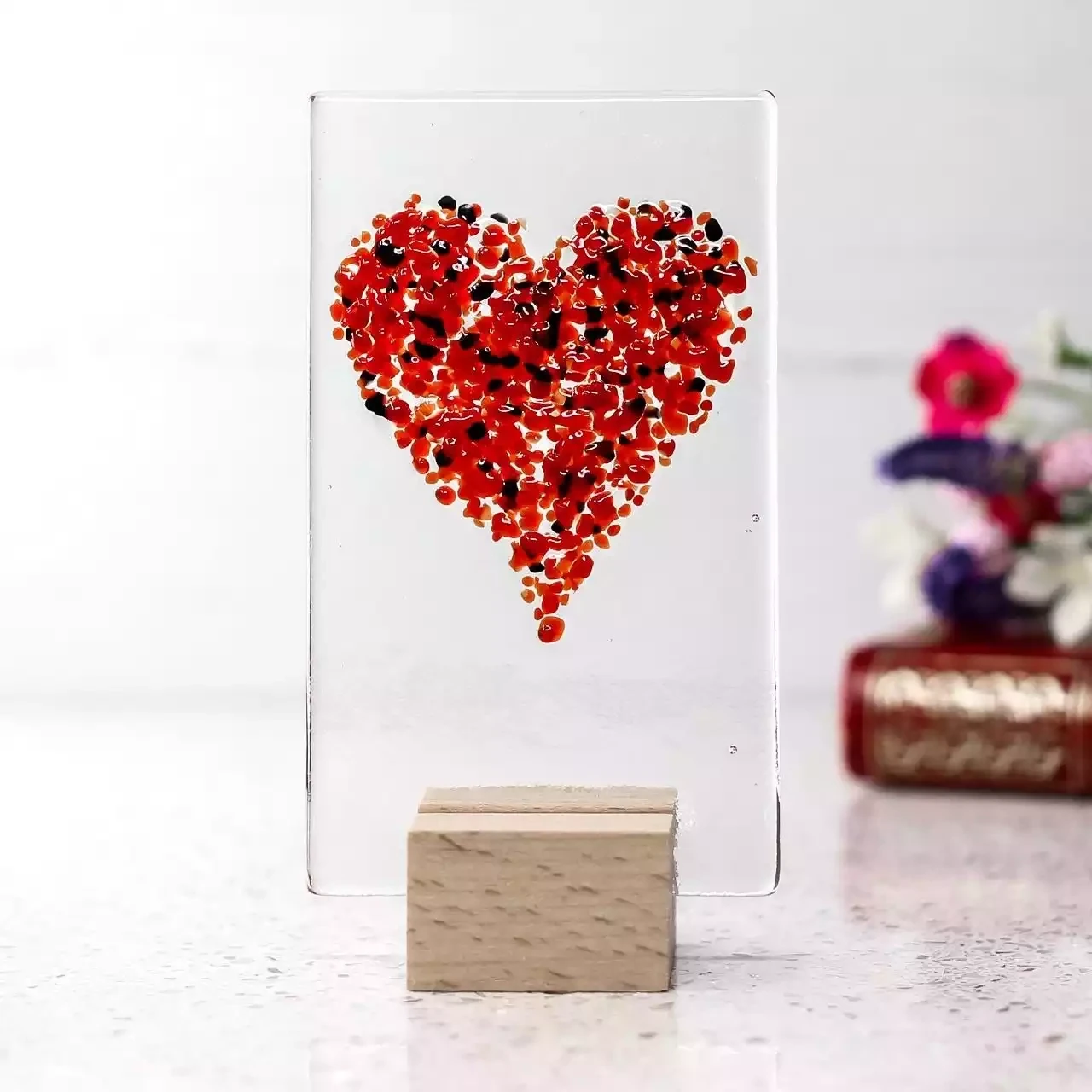 Mini Standing Glass Heart - Red by Jules Jules