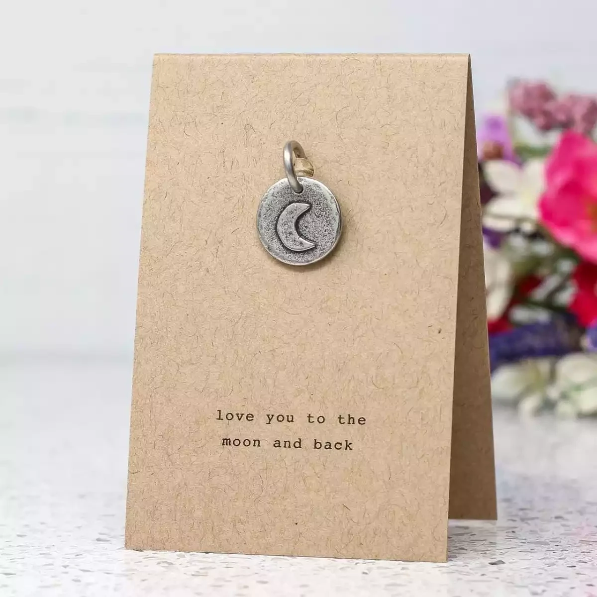 Moon and Back Pewter Charm by Kutuu