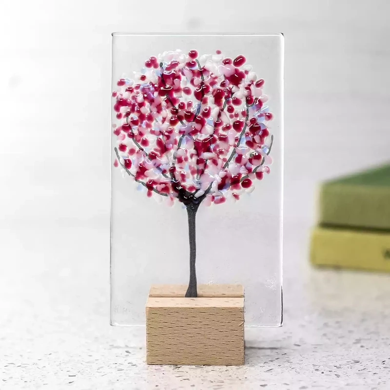 Mini Standing Glass Cherry Blossom Tree - by Jules Jules