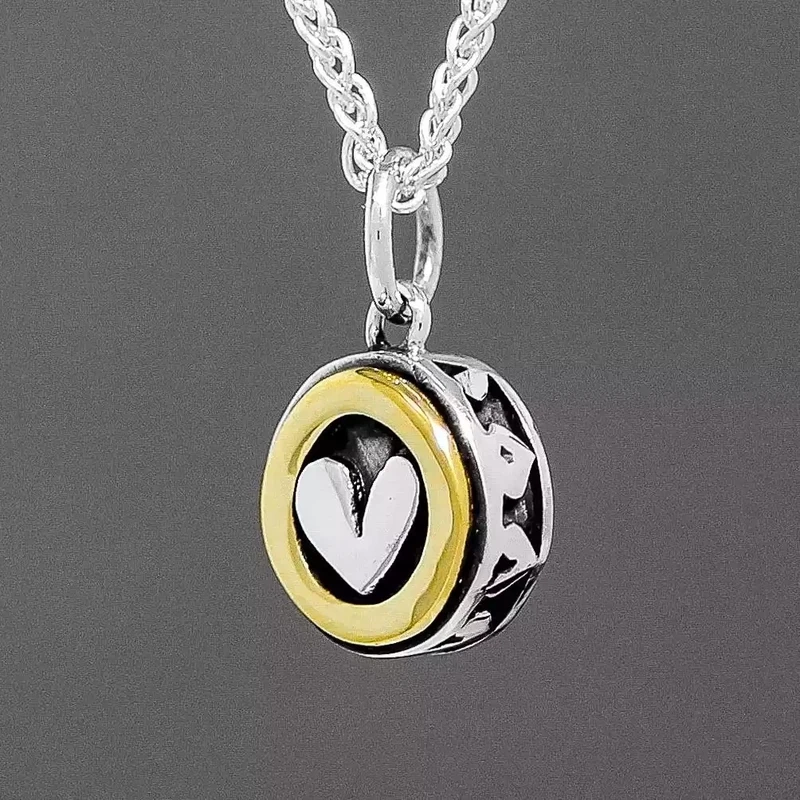 Moondance Ring of Hearts Silver and Gold Pendant by Linda Macdonald