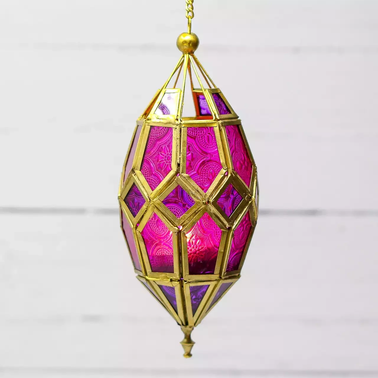 Moroccan Lantern - Hanging Small - Fuschia by Namaste