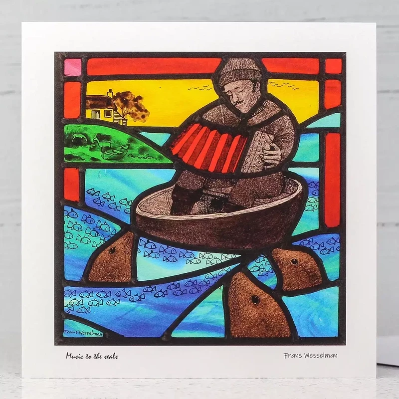 Music to the Seals Card by Frans Wesselman