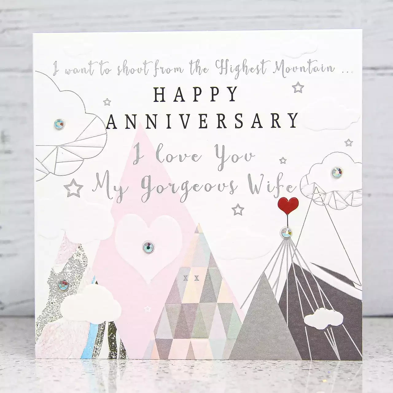 Mountain - Wife Anniversary Card by Sarah Curedale
