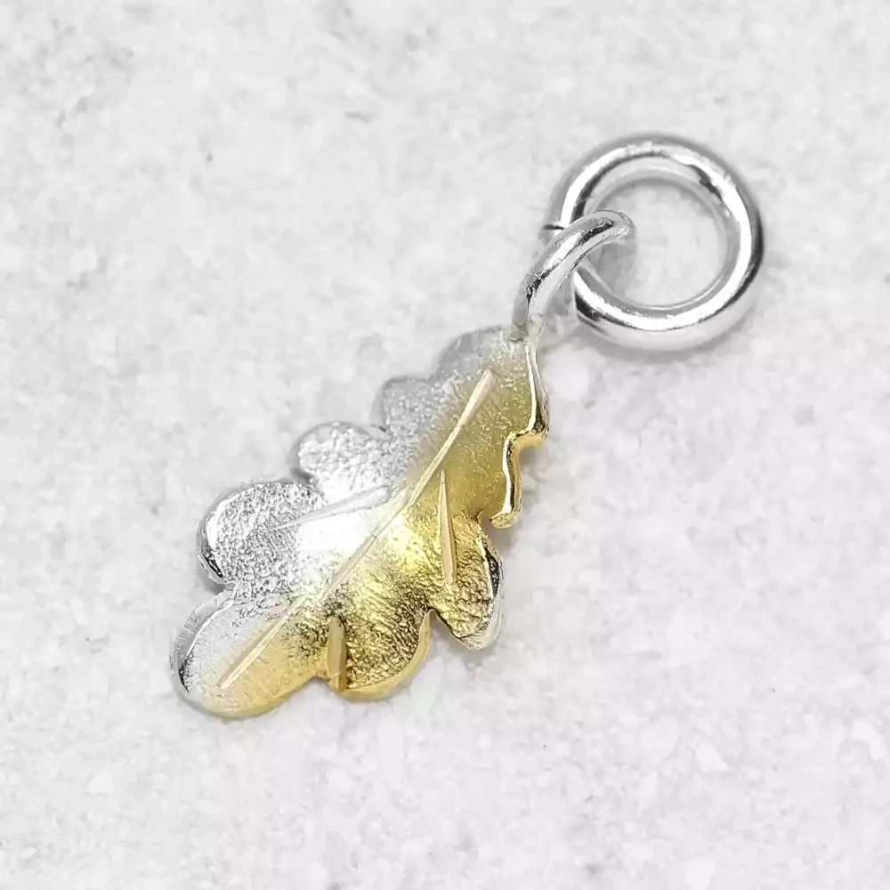Oak Leaf Silver and Gold Plate Charm by Fi Mehra