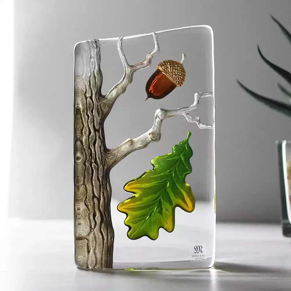 Oak Tree Glass Sculpture - Small by Mats Jonasson