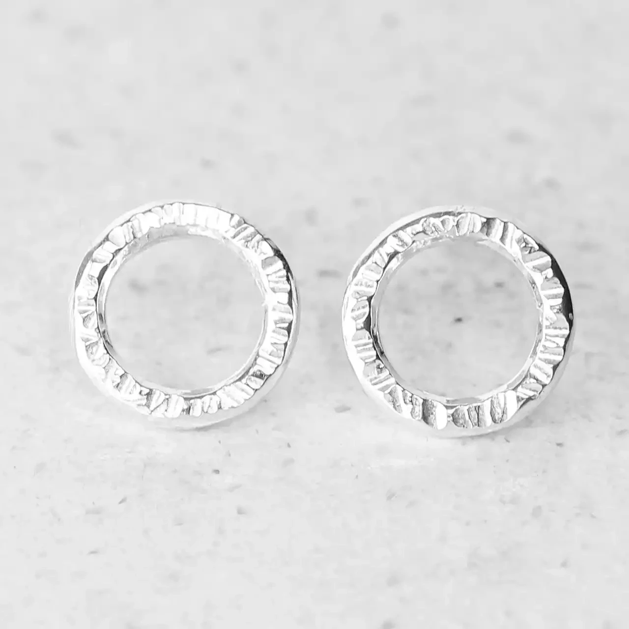 Outlines Circle Silver Stud Earrings - Small by Tara Kirkpatrick