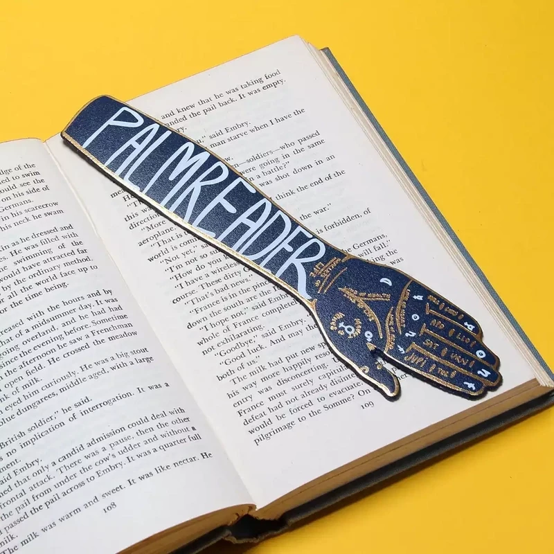 Palm Reader Leather Bookmark - Cornflower by Ark Colour Design