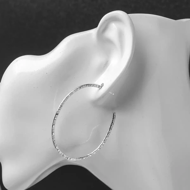 Oval Silver Hoop Earrings - Large by Tara Kirkpatrick