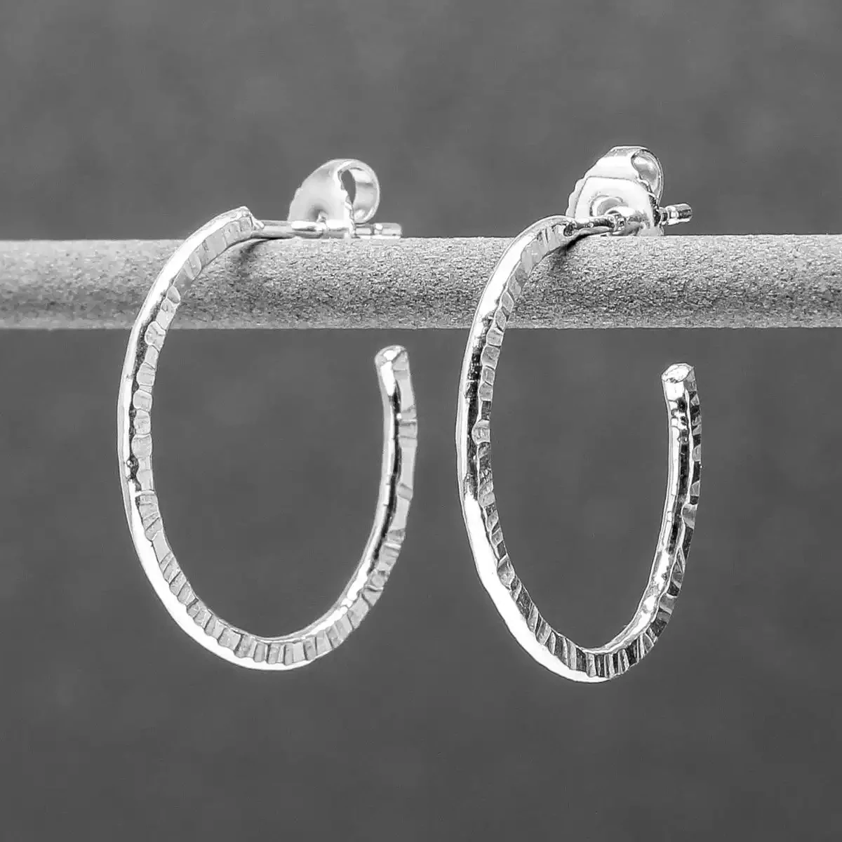 Oval Silver Hoop Earrings - Small by Tara Kirkpatrick