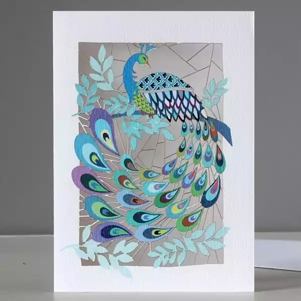 Peacock Laser-cut Card by Ge Feng