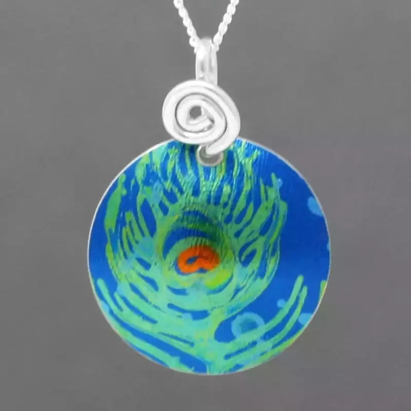 Peacock Circle Pendant - Small by Hazel Atkinson