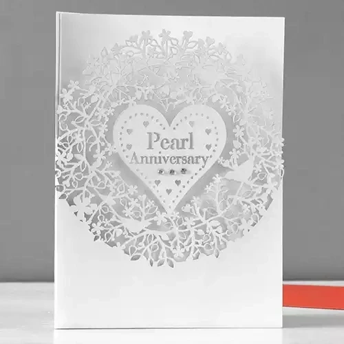 Pearl 30th Anniversary Laser-cut Card
