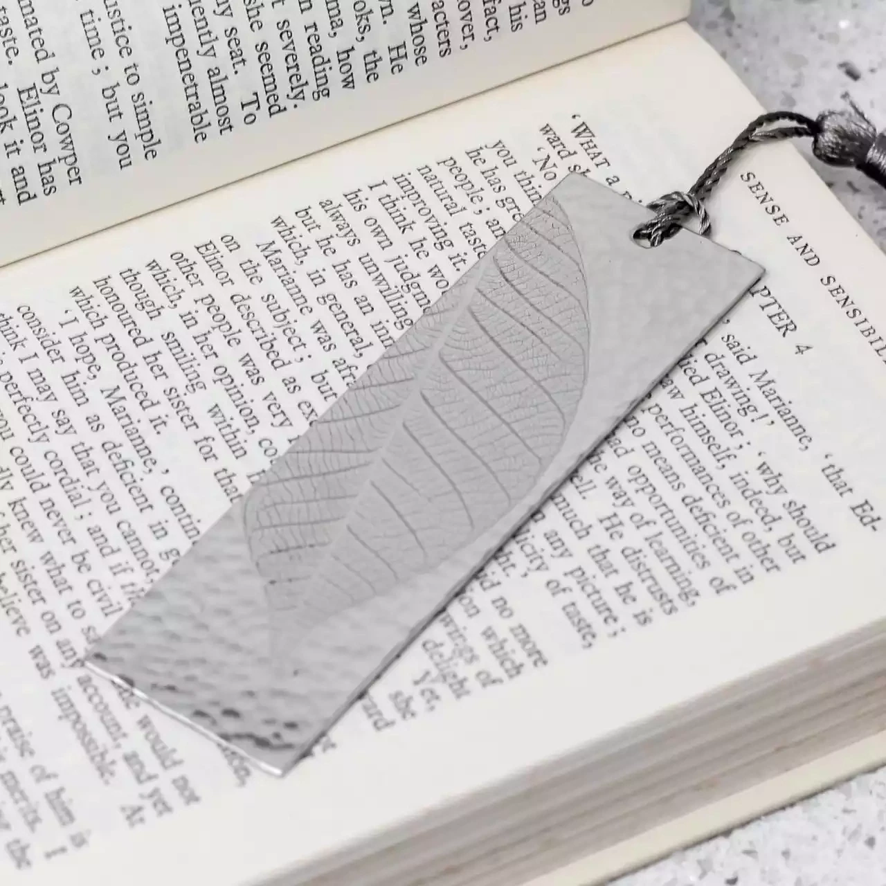 Pewter Bookmark - Leaf by Jim Stringer