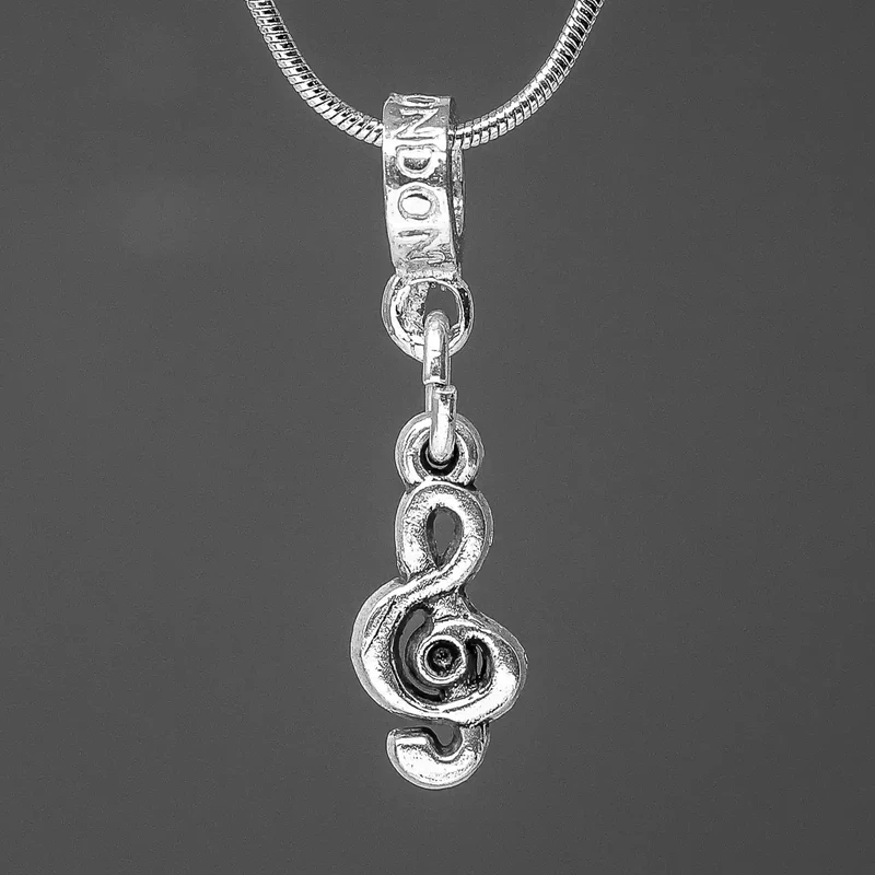 Pewter Charm Necklace - Treble Clef by Metal Planet