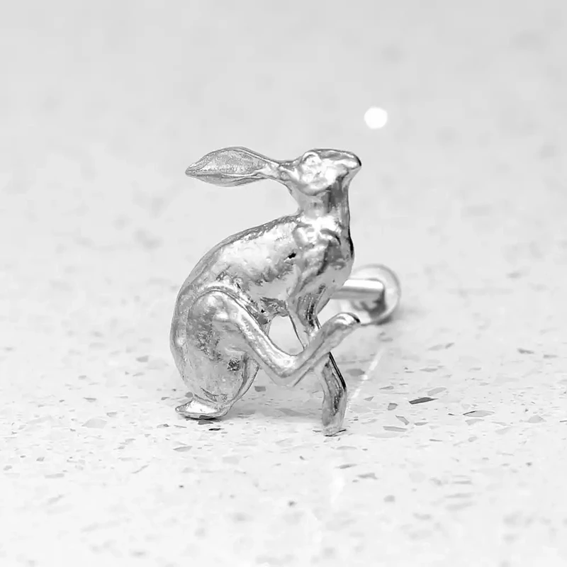 Pewter Door Pull - Running Hare Left by William Sturt