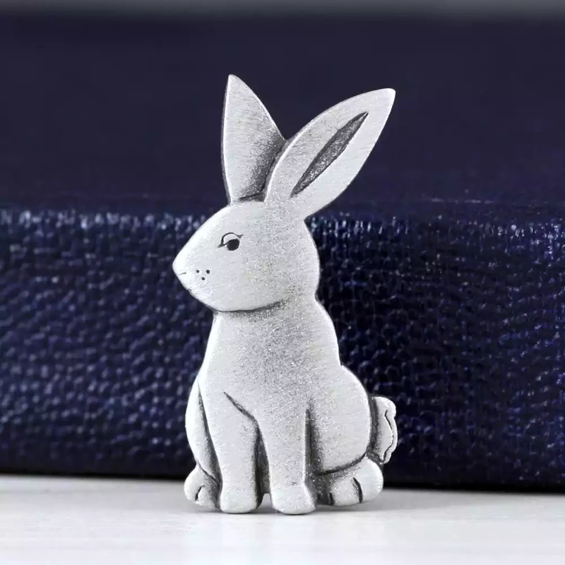 Pewter Pin Brooch - Rabbit by Metal Planet