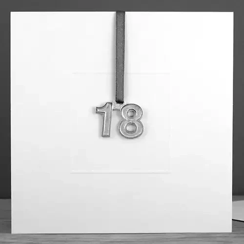Pewter Tag Birthday Card - 18 - by Lancaster and Gibbings