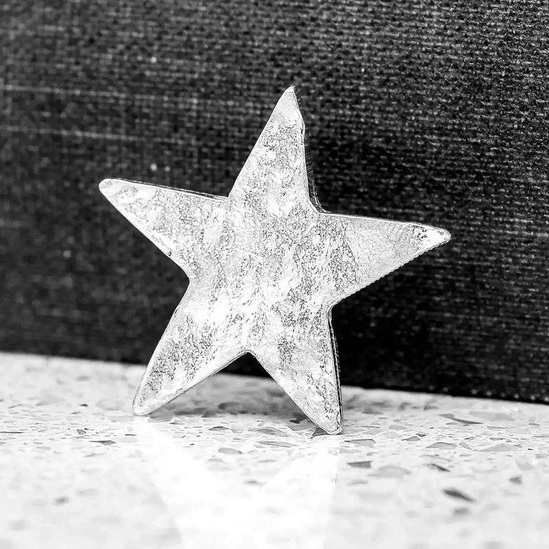 Pewter Pin Brooch - Large Hammered Star by Metal Planet