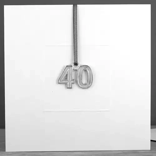 Pewter Tag Birthday Card - 40 - by Lancaster and Gibbings