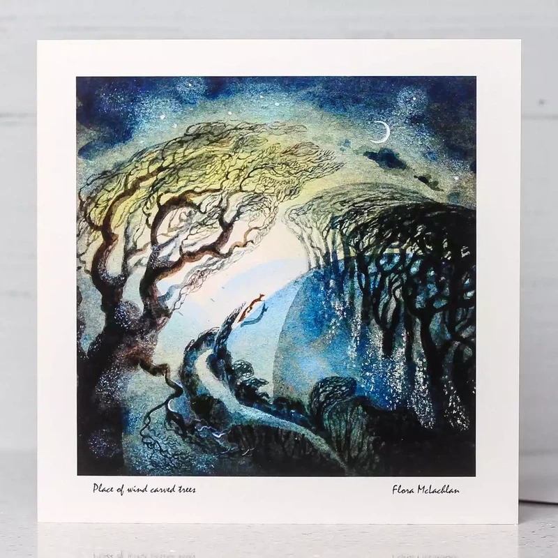 Place of Wind Carved Trees Card by Flora McLachlan
