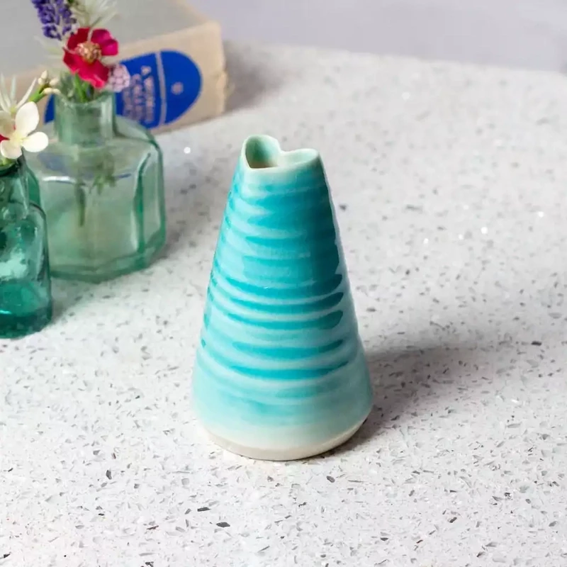 Porcelain Bud Vase - Small - Turquoise by Mary Howard-george