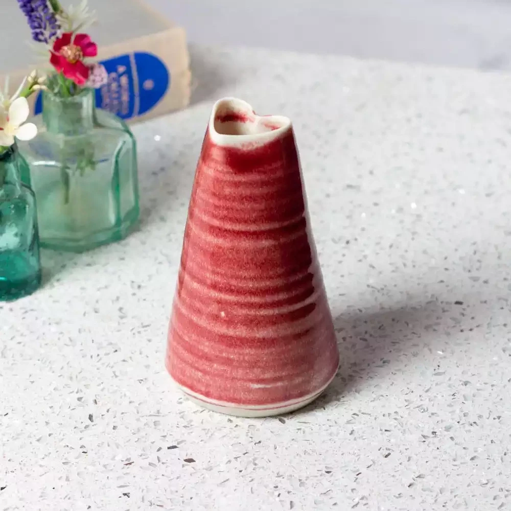 Porcelain Bud Vase - Medium - Red by Mary Howard-george