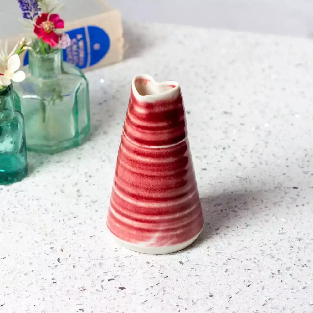 Porcelain Bud Vase - Small - Red by Mary Howard-george