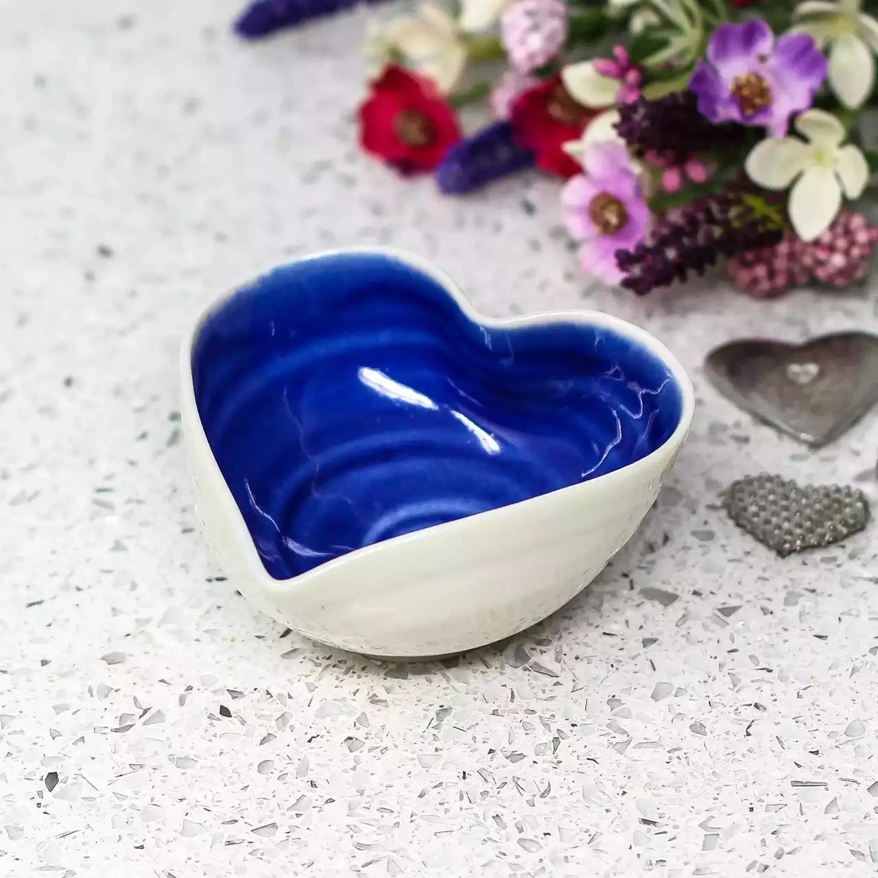 Porcelain Trinket Dish - Dark Blue by Mary Howard-george