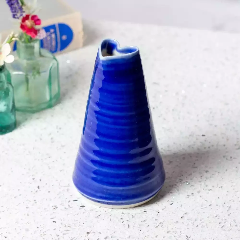 Porcelain Bud Vase - Large - Dark Blue by Mary Howard-george