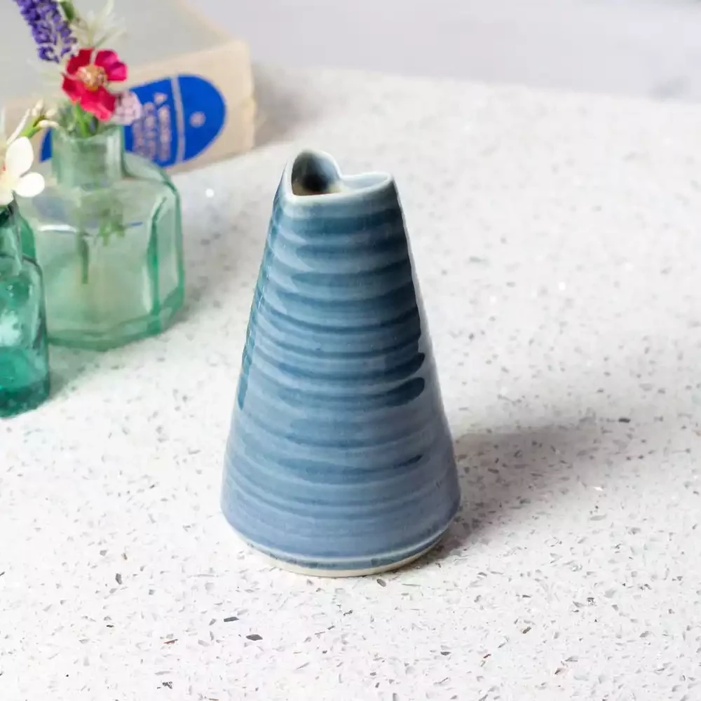 Porcelain Bud Vase - Medium - Slate Blue by Mary Howard-george