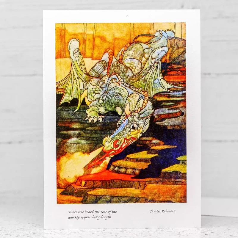 Quickly Approaching Dragon Card by Charles Robinson