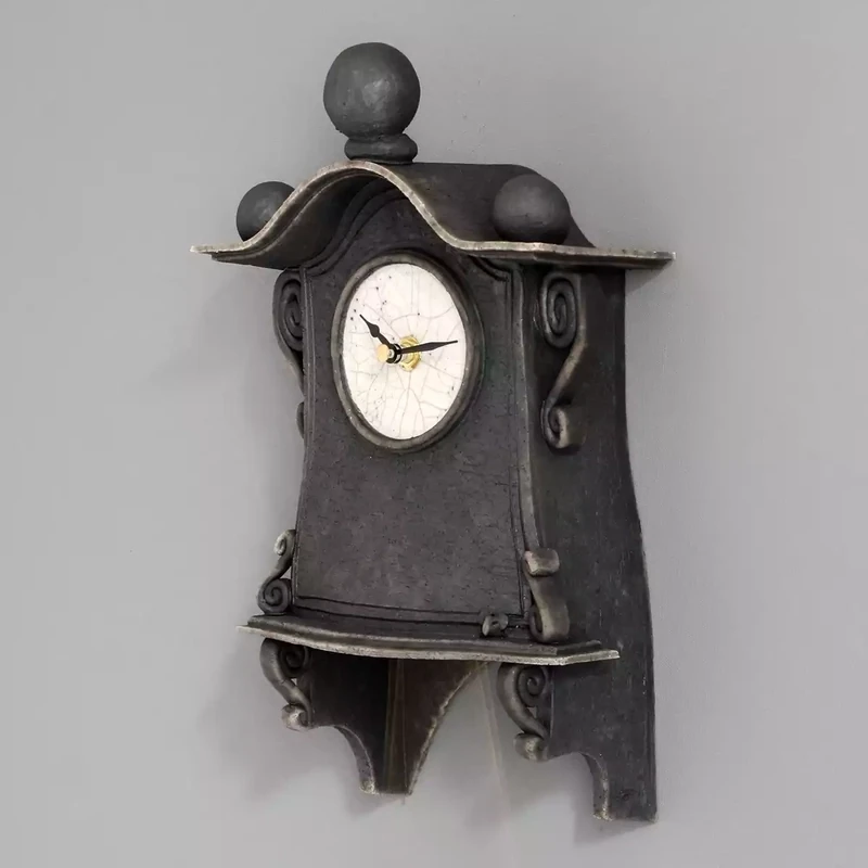 quirky ceramic pendulum wall clock - medium - charcoal by ian roberts