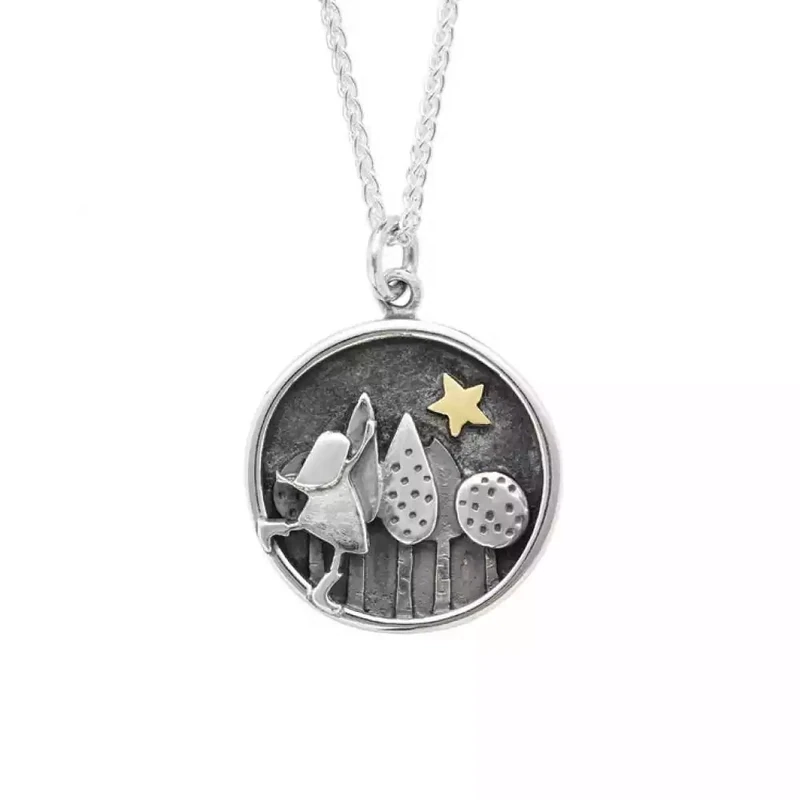 Reach for the Stars Woodland Silver and Gold Pendant by Linda Macdonald