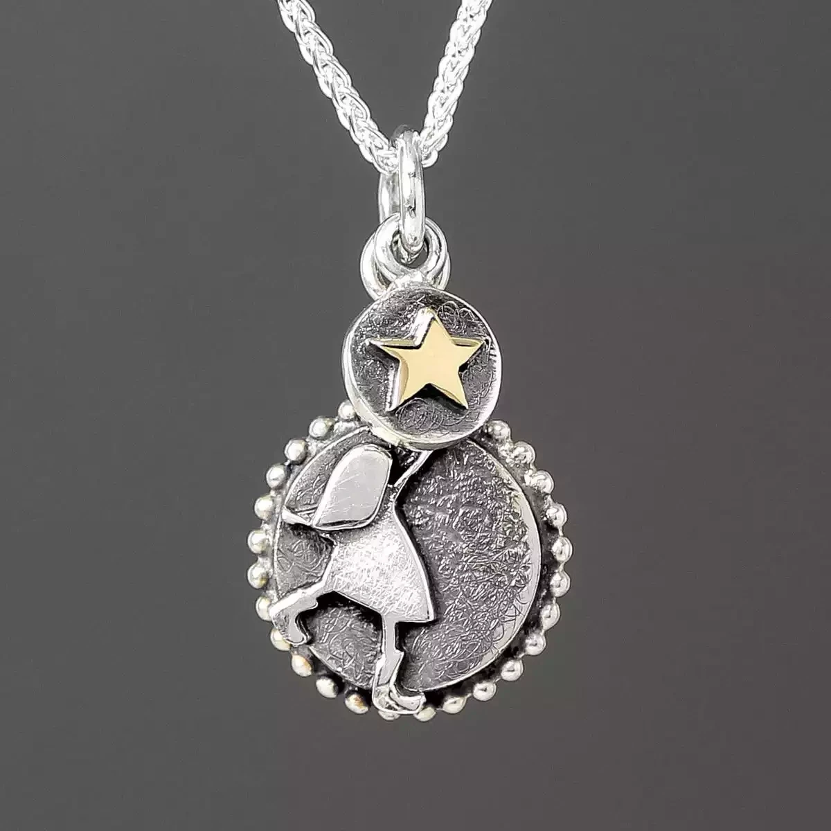 Reach for the Stars Silver and Gold Charm Pendant by Linda Macdonald