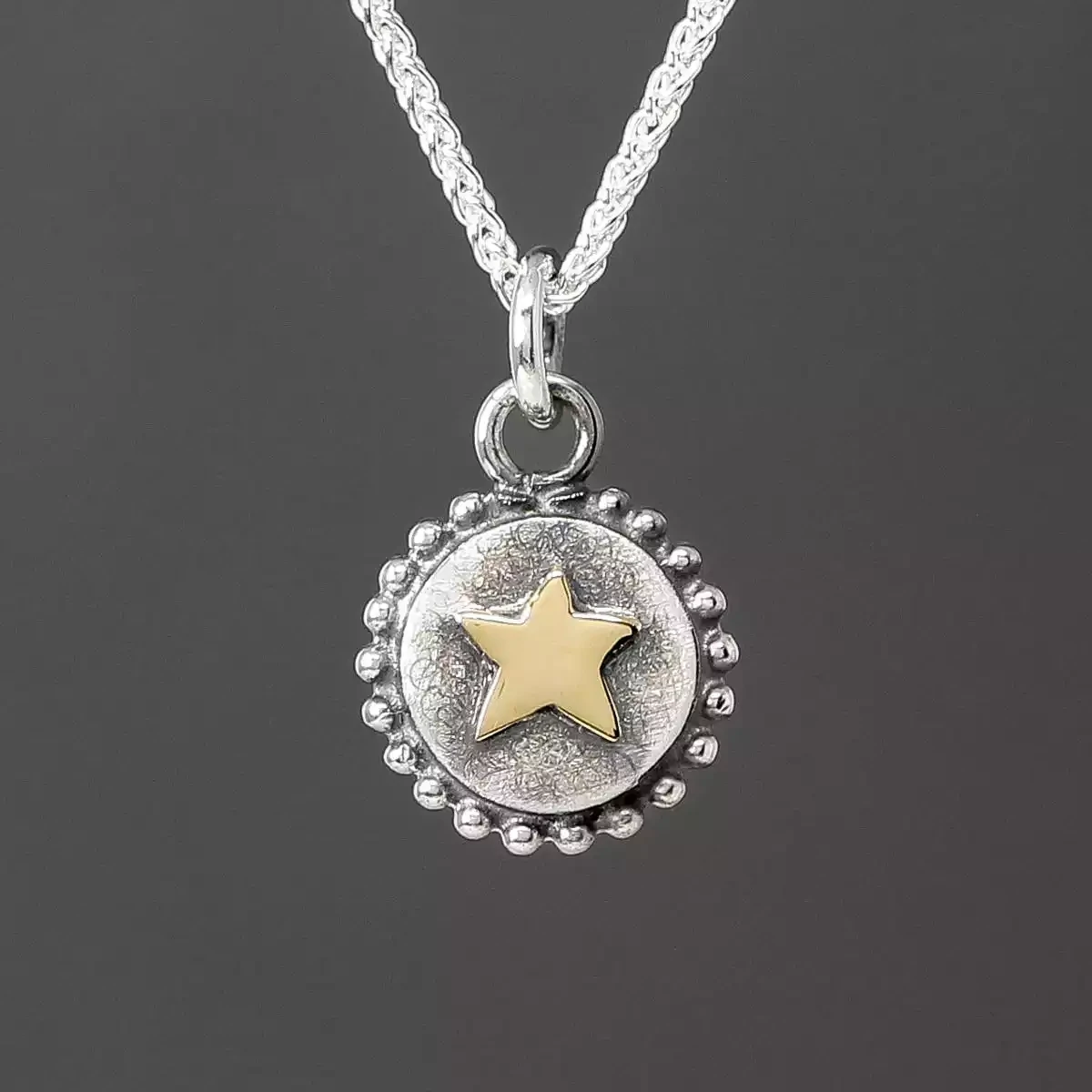 Reach for the Stars Silver and Gold Little Pendant by Linda Macdonald