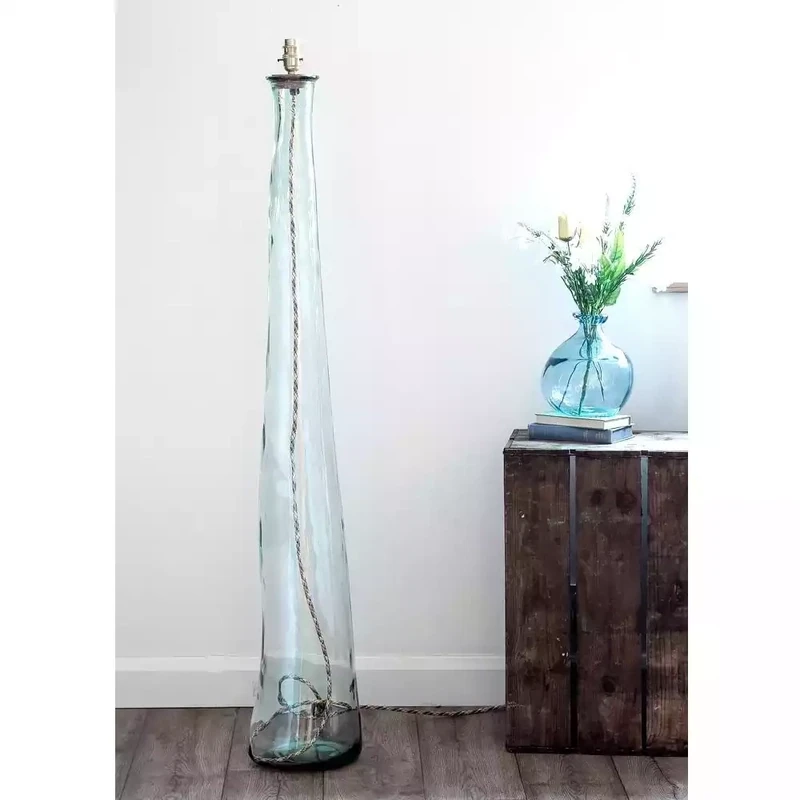 Recycled Glass Jar Standard Lamp - 120cm - Clear by Jarapa