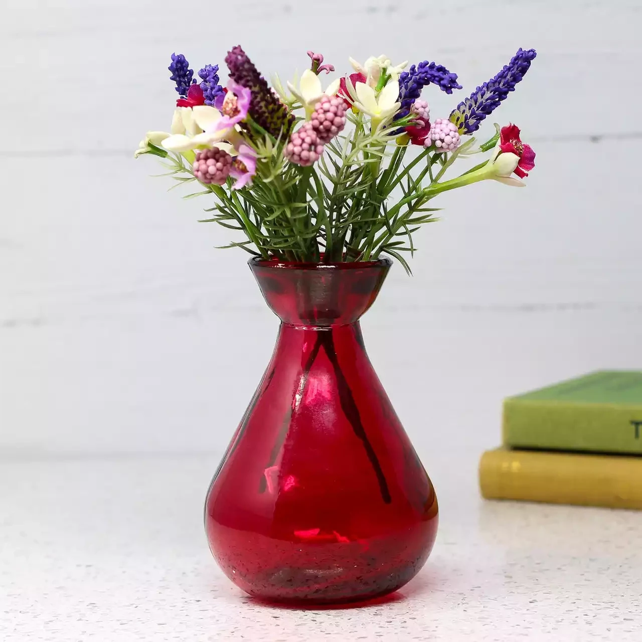 Recycled Glass Bud Vase - Red by Jarapa