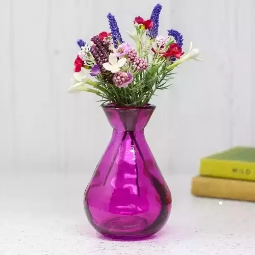 Recycled Glass Bud Vase - Fuchsia by Jarapa