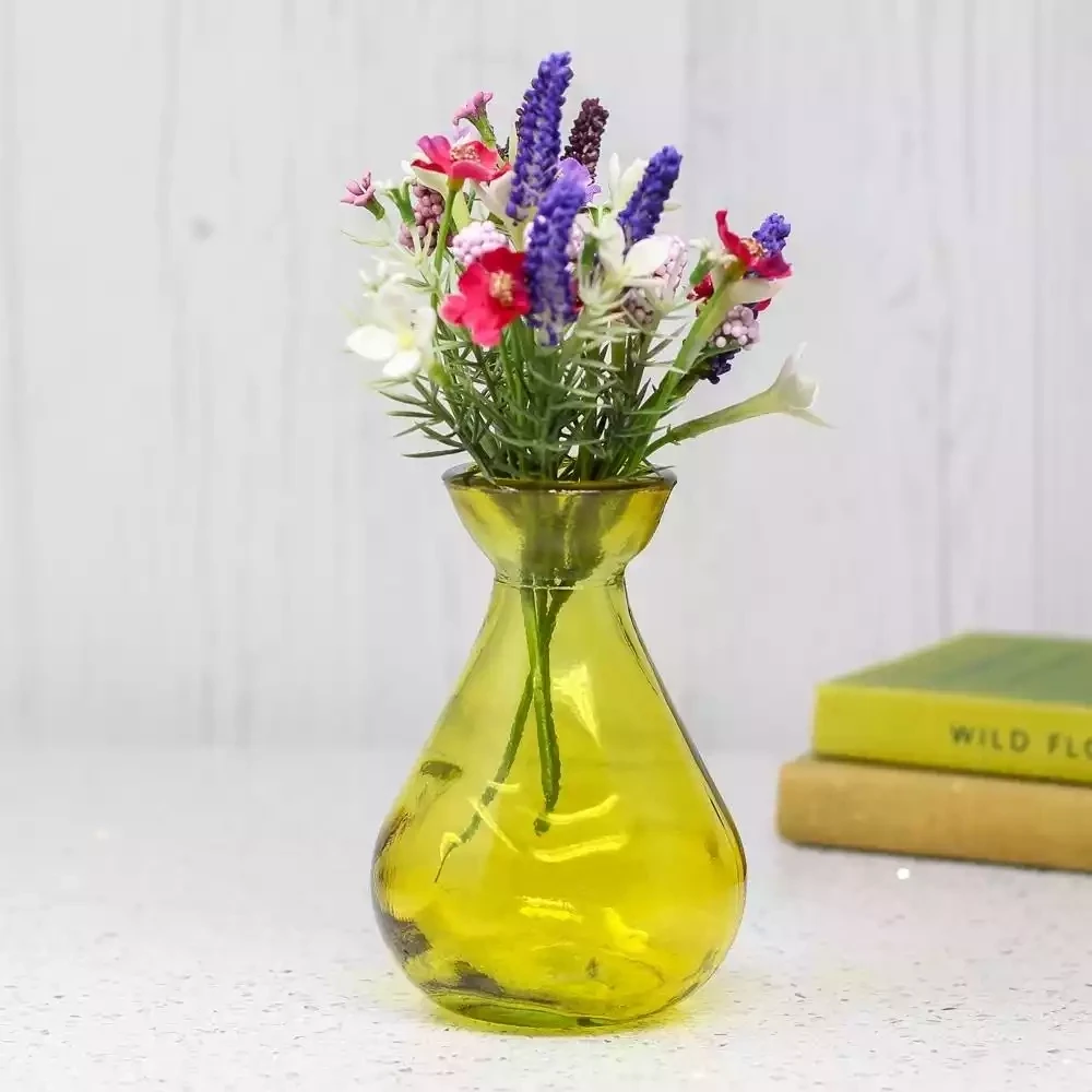 Recycled Glass Bud Vase - Yellow by Jarapa