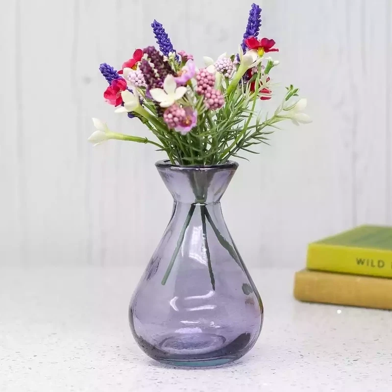 Recycled Glass Bud Vase - Purple by Jarapa