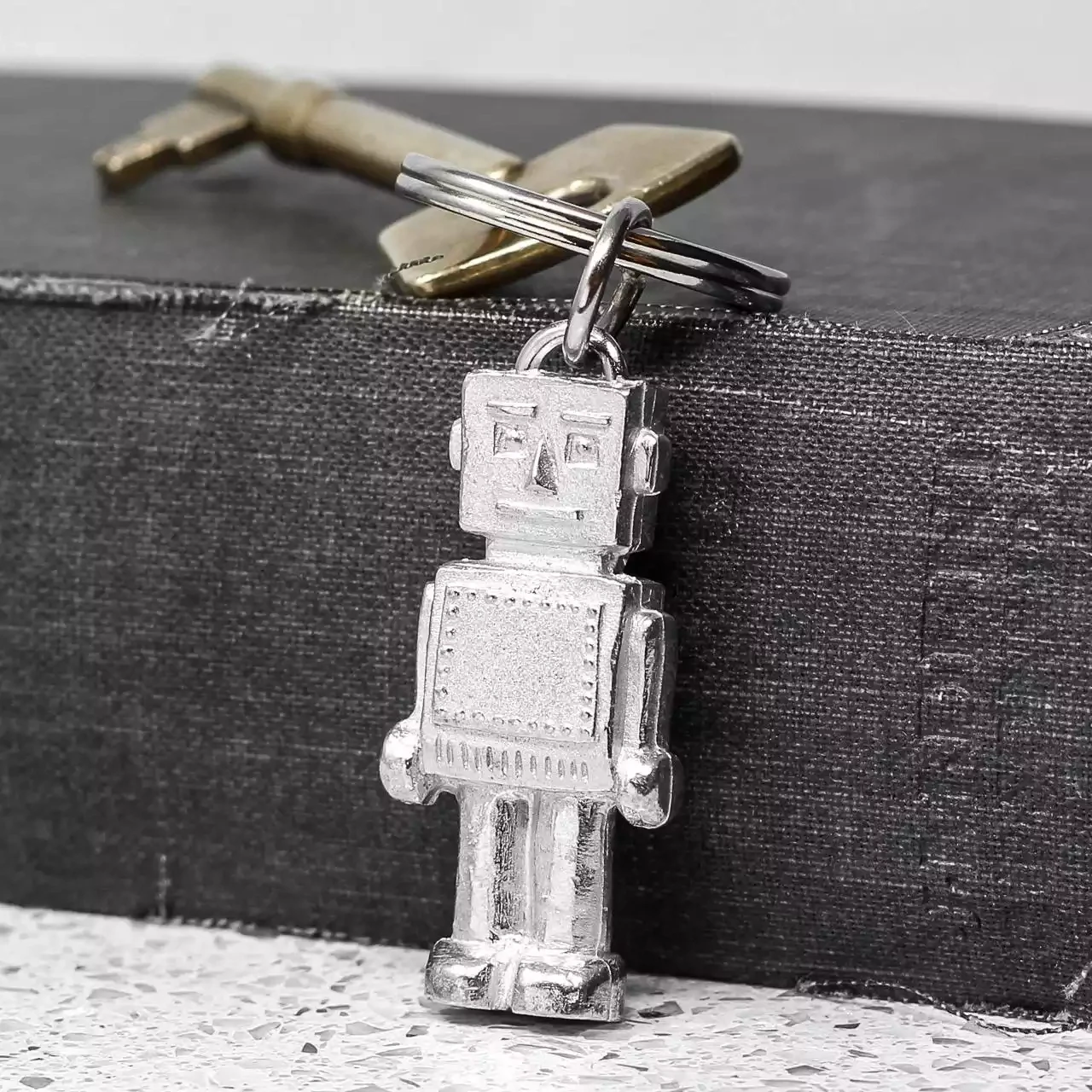 Robot Pewter Keyring by Lancaster and Gibbings