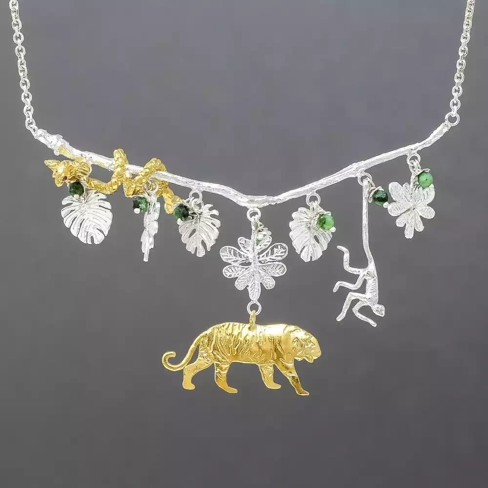 Rousseau Statement Silver and Gold-plated Necklace by Amanda Coleman