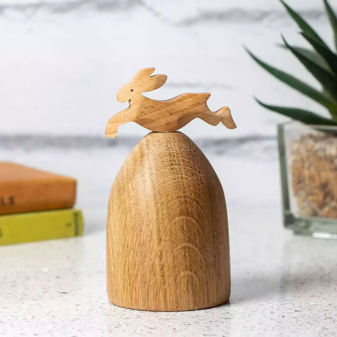 Running Hare Paperweight - Oak and Beech by Beamers Designs