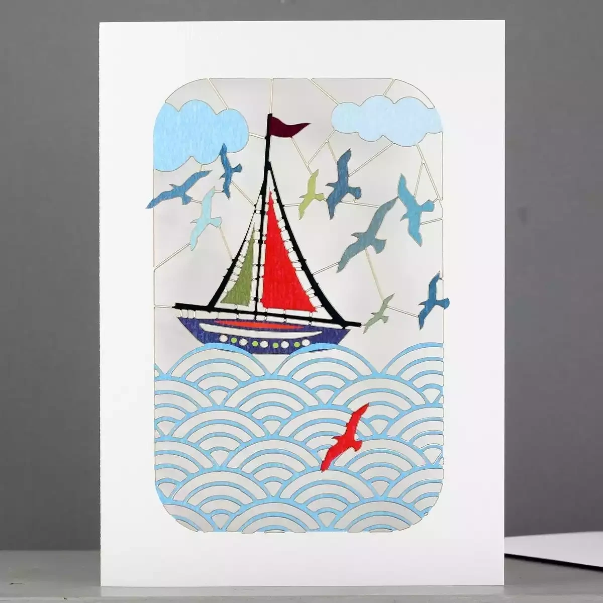 Sailing Yacht Laser-cut Card by Ge Feng