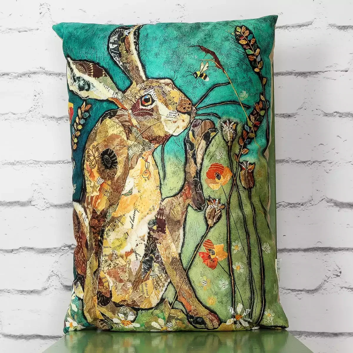 Scratcher Hare Cushion by Dawn Maciocia