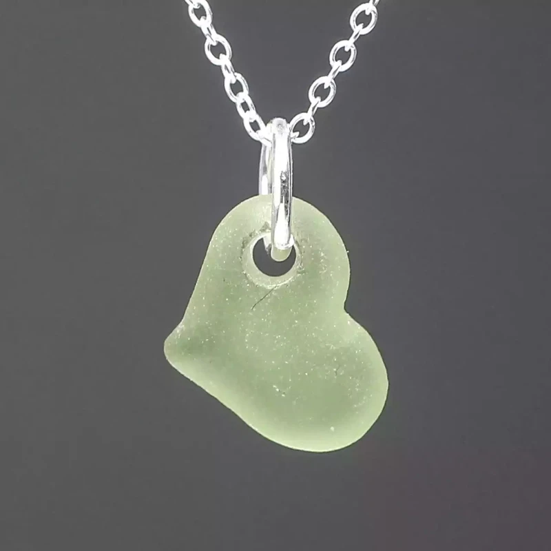 Sea Love Glass and Silver Pendant - Light Green by Gaynor Hebden-Smith